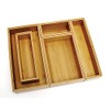 Lipper International 88005 Bamboo Wood Drawer Organizer Boxes, Assorted Sizes,