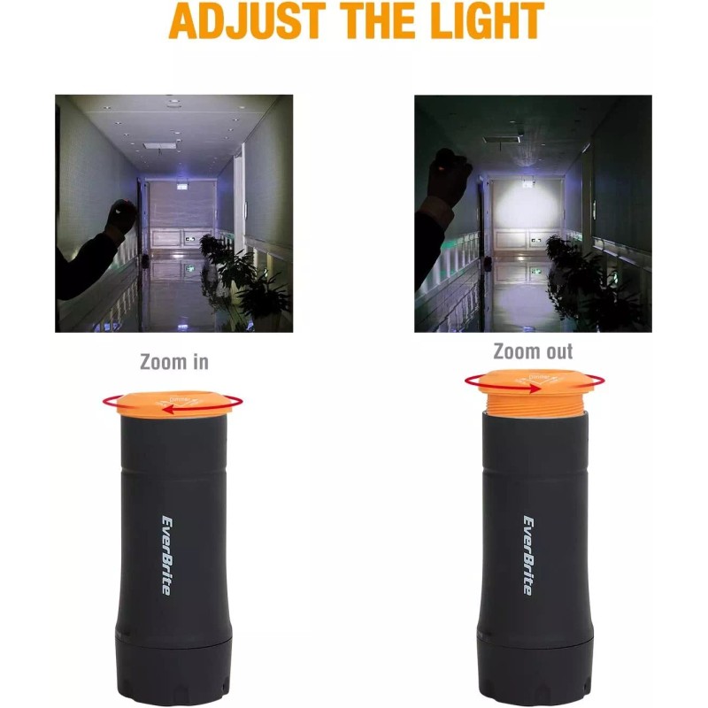 EverBrite 2 Packs 2-in-1 Mini Lanterns Flashlights 3 Modes LED