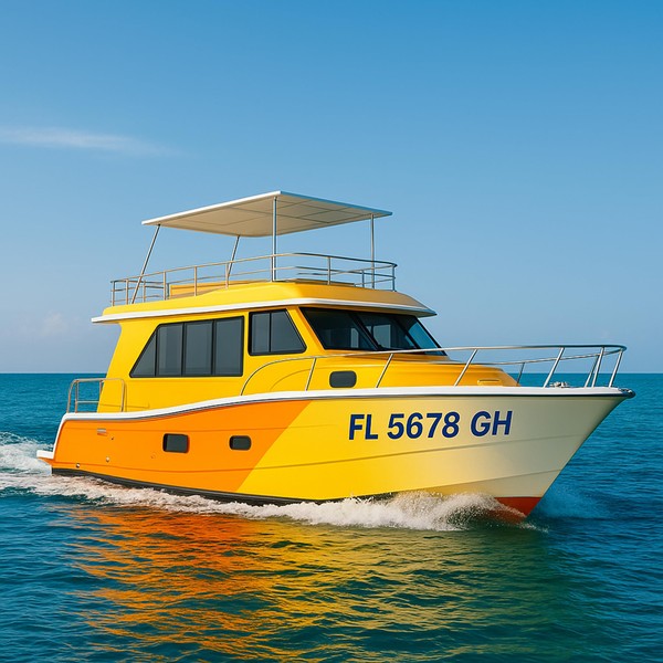 Boat Registration Numbers - 2 Waterproof Decal Stickers - Boats