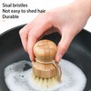 Natural Sisal Dish Washing Brush Bamboo Round Scrub Brush Pots