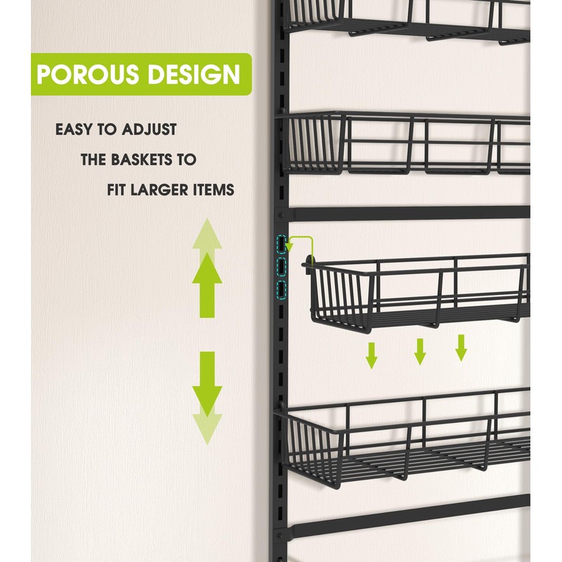 Mefirt Over The Door Pantry Organizer, Wall Mount Spice Rack,
