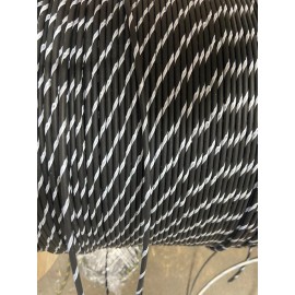 ACDC 14 AWG GAUGE GXL AUTOMOTIVE HIGH TEMP COPPER WIRE - 25 FT BLACK / WHITE  STRIPE