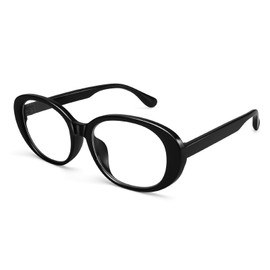 Dollger Retro Oval Blue Light Blocking Glasses for Women Men, Black Cute Stylish 90s Glasses Y2k Eyewear Frame For Computer Phone Use