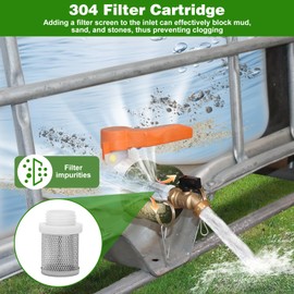 WADEO Filter Type IBC Tote Adapter, 2" Cam Lock for 275-330 Gallon IBC Tote Tank, IBC Tote to Garden Hose Adapter with Brass Hose Faucet (3/4" Female NPT Inlet×3/4" GHT Outlet)