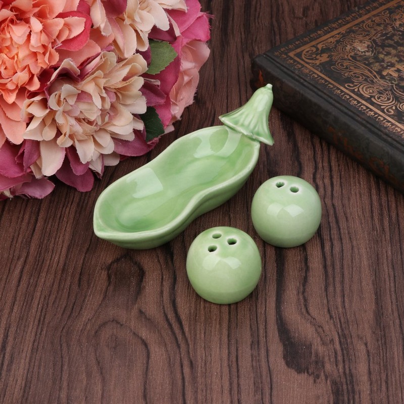 GUMEI Seasoning Can Two Peas in Pod Ceramic Salt Pepper