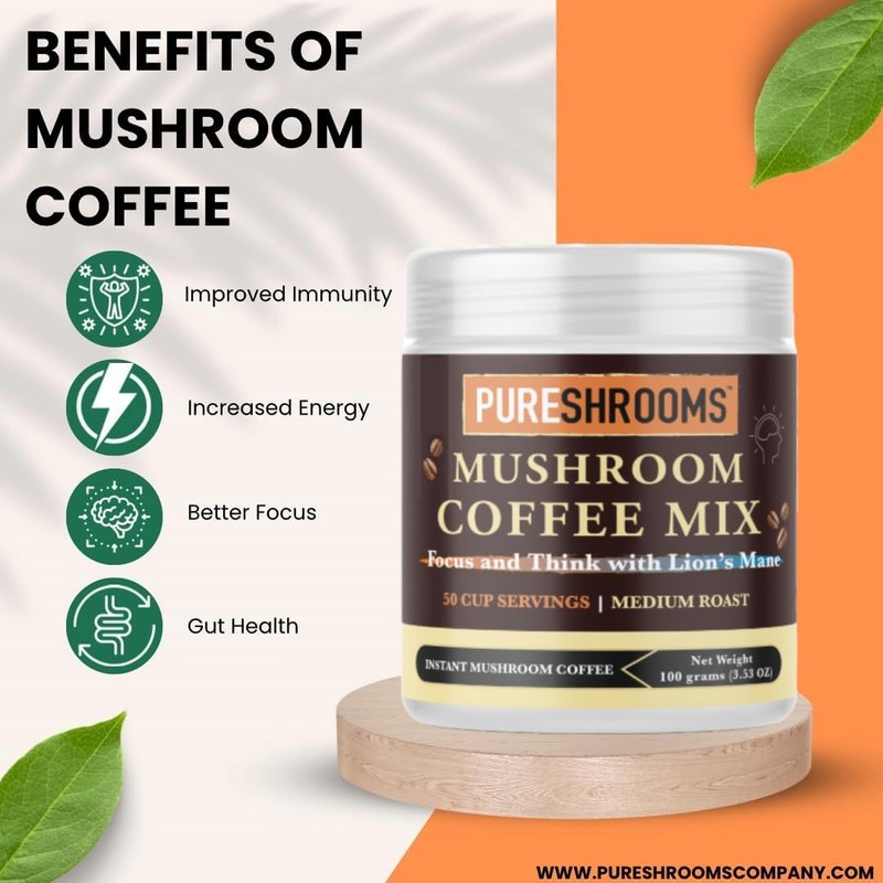 Focus & Think Instant Mushroom Coffee with Ultra Concentrated Lion's