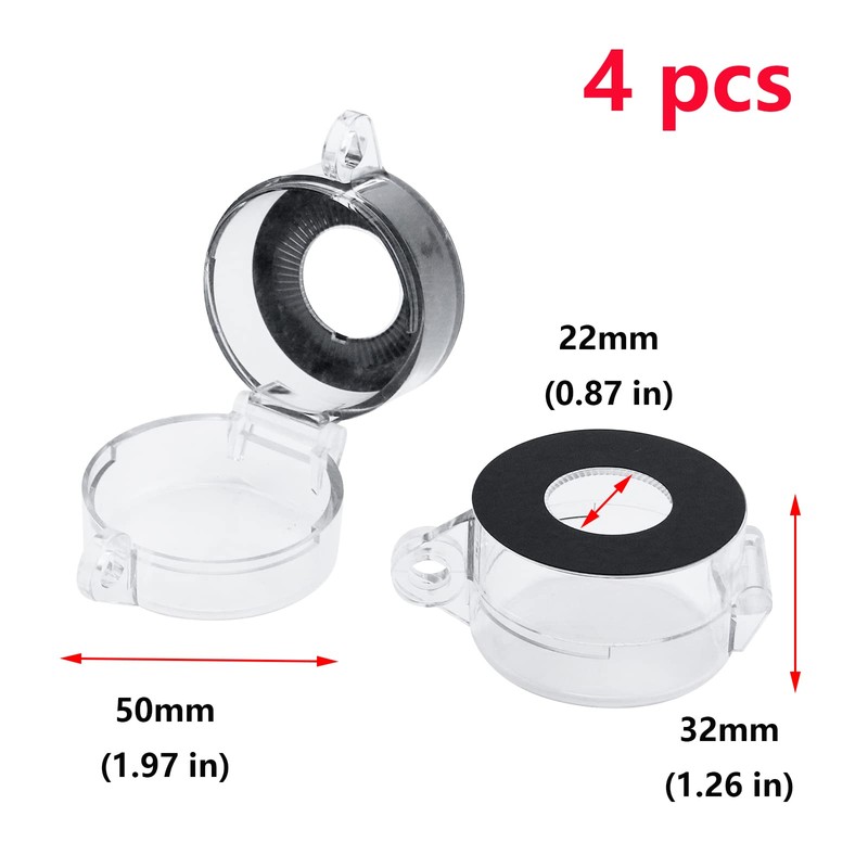 Antrader 4-Pack Protective Cover Round Push Button Switch Protector Clear
