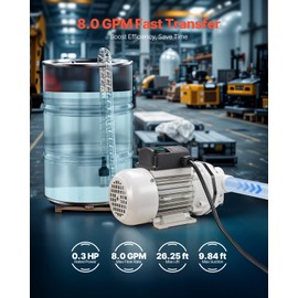 VEVOR DEF Transfer Pump, 8 GPM, Diaphragm Irrigation Self Priming Electric Water Pump for Diesel Exhaust Fluid Automotive Urea Oil, 110V, 220W, 26.25 ft Lift, for Liquid Transportation Refueling