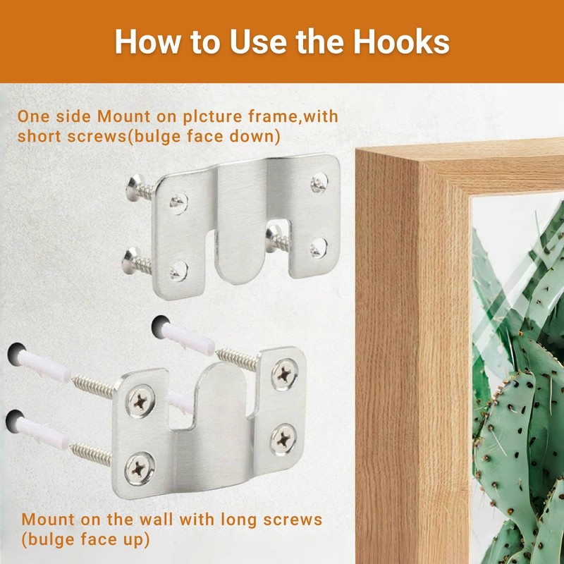 16Pcs Stainless Steel Interlock Hanging Buckle, Flush Concealed Mount Brackets,