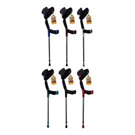 FabaCare Crutch with Padding Soft Grip Magic Soft Grip Forearm Crutch with Soft Grip Walking Aid Height Adjustable Lightweight Crutch Forearm Crutch up to 130 kg Red