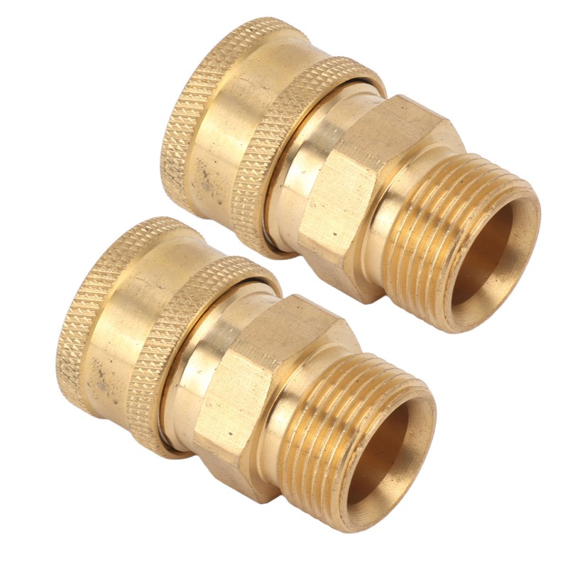 2Pcs Pure Copper M22 High Pressure Washer Fitting Adapter 3/8