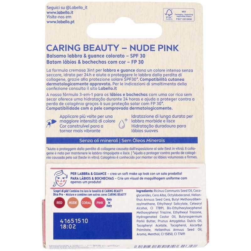 Labello Caring Beauty Lip & Cheek Nude Pink 4.8 g