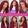 13x4 Lace Frontal Wigs Human Hair 99j Deep Wave Human