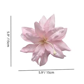 2Pcs Pink Artificial Lily Flower Hair Clips Floral Shaped Barrettes Flowers Hairpins Headdress Headwears Hair Accessories for Wedding Beach Party