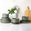 AmorArc Stoneware Dinnerware Sets, Wavy Rim Ceramic Plates and Bowls