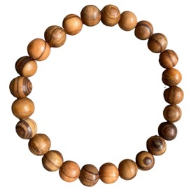 AMPALS Olive Beads Bracelet Handmade in Jerusalem in Kraft Paper Box, Christening, Communion, Christian Festival, Birth, Birthday, Protection for Car, Home, Wooden Paper, Wood paper