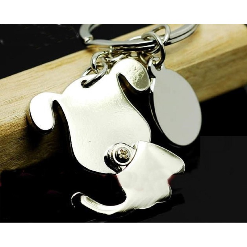 MY STAGE Keychain Key Ring Dog Dog Metal Silver Swinging