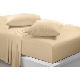 Goldstar Latte Single Flat Sheet Soft Microfibre Easy Care Wrinkle Resistant Bed Linen Breathable Hypoallergenic Top Sheet
