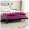 FOREDO 40" Velvet Storage Ottoman Bench, Upholstered Storage Bench, Modern