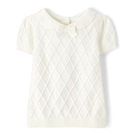 Gymboree,Girls,and Toddler Short Sleeve Peter Pan Collar Sweater,White,6