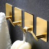 DELITON Gold Towel Hooks- 4 Pack Adhesive Hook for Coat