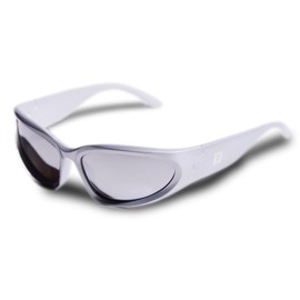 HERO Y2K Wrap Around Fashion Sunglasses Silver Oval Shades Sports Sun Glasses Cyber Aesthetic Eyewear for Women Men