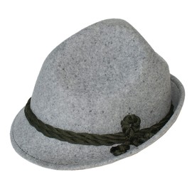 Traditional Hat Light Grey Loden Hiking Mountaineering Hat Hunting Fisherman Costume Loden Hat Tricorn Grey for Mountaineers Leisure Costume for Hunting Fishing Forester Forest Men and Women, gray