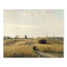 - Harvest Art, Vintage Farm Landscape Print - Farmhouse Wall Art, French Country Decor, Wheat Field Art (Unframed 5x7 Inch)