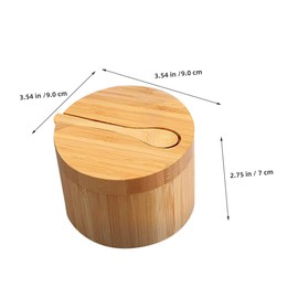 LABRIMP 2pcs Convenient Salt Box Wooden Seasoning Container Magnetic Lid Salt Tins Easy to Clean