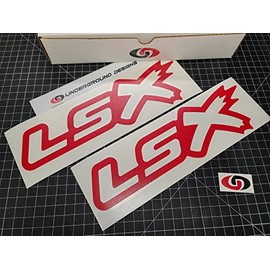 LSX Outline Decals (2-Pack) Racing Hood Window Stickers Corvette Camaro CTS-V Firebird TBSS GTO LS1 LS6 LS2 LS3 LS7 Colors/Sizes: (3.5" x 11.5", Gloss Red)