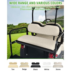 HEOHOU Universal Golf Cart Rear seat Replacement Cushions for EZGO,Yamaha,Club Car Rear Flip Seat,Golf Cart Back Seat Cushions,for EZGO RXV Rear Seat,Seat Bottom and Back Cushion Set,Stone Beige