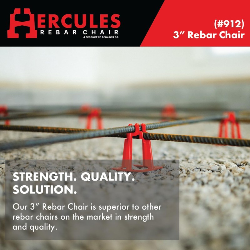 Hercules 3" Rebar Chair - (100 Count) Superior Strength &