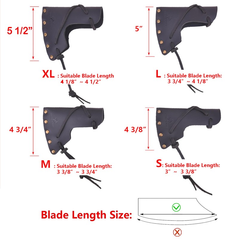Cowhide Leather Hatchet Sheath Holster Axe Head Holder Blade Cover