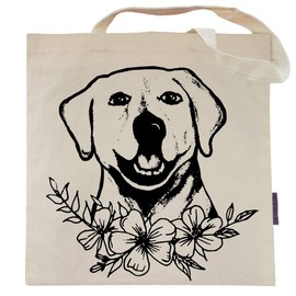 Pet Studio Art Labrador Flower Power Tote Bag