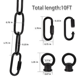 Chandelier Chain 10 Feet SANGLE SOPFFY Light Fixture Chain for Chandelier or Swag Light Fixtures,Lighting Chain Extension with Link Locks,Heavy Duty Chain for Light Fixture, Plant Hanging Chain.