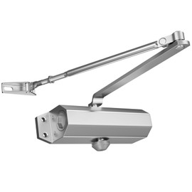 Ougourim Door Closers Commercial Heavy Duty Automatic Door Closer Residential Grade 3 Spring Hydraulic Door Closer, 6.88" x 1.5" Small, Silver