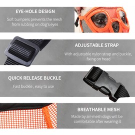 BARKLESS Short Snout Dog Muzzle, Breathable Mesh Flat Faced Muzzle for French Bulldog Shih Tzu and Pug,Mask Bulldog Muzzle for Biting Chewing Licking and Grooming