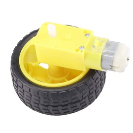 KKHMF 2 Pairs DC 3-6V Geared Motor + Smart Car Robot Tire 65*28MM Compatible with DIY Arduino for Electronic Crafts