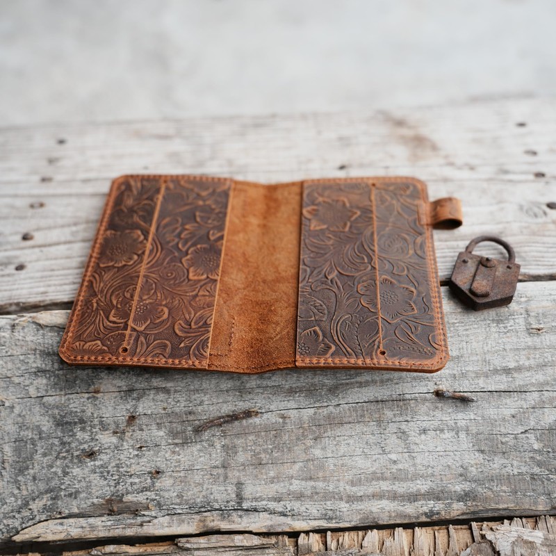 Distressed Genuine Leather Notebook Notepad Cover for Field Notes with