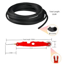 SAKURRY Screen Repair Kit, 32ft Window Screen Spline and Roller with Bearing & Removal Hook for Door Window Screen Replacement and Installation