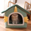 Pet Bed House Soft Warm Cat Bed Cave Detachable Cozy