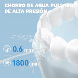 Irrigador Bucal, Irrigador Dental Portátil, 3 Modos de Limpieza y 8 Puntas, IPX7,250ml Limpiador de Dientes a Presion de Agua, Limpieza Dental, Adecuado para el Hogar y Viajes (Negro)