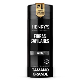 Henrys Fibras Capilares Gris 27.5g, Disimula Cabello Delgado y Zonas con Poca Densidad, Aumenta Volumen al Instante