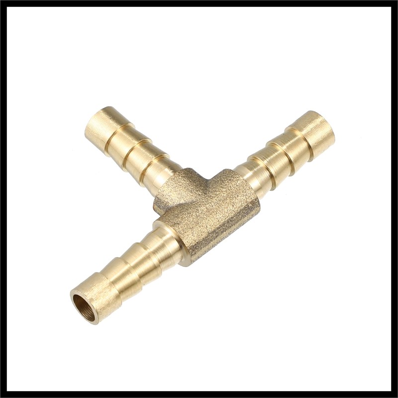 Hihaha 2 Pcs 6mm Hose Barb Copper 3 Way Tee