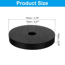 PATIKIL Vibration Isolation Washer 2.8" OD 0.5" ID 0.4" Thick, 8 Pack Rubber Round Anti Mechanical Damping Feet Pads, Black