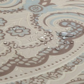 MVSUTA Sarita Taupe Paisley Polyester Fabric Damask Classic Shower Curtain,Farmhouse Khaki Waterproof Chic Bathroom Curtains,Extra Large 78" W x 78" L