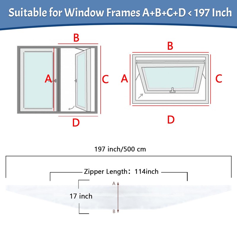 IFORYONLIFE 500CM (197") Protable Air Conditioner Window Seal Universal Casement