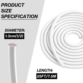 25FT Backer Rod 1/2 Inch Diameter Rubber Caulk Concrete Expansion Joint Filler White Saver Weather Strip Seal for Gaps and Joints Concrete Filling (1/2 Inch x 25FT)