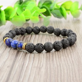 Mystiqs Lava Rock Beaded Bracelet Essential Oil Diffuser for Men,Women Aromatherapy Ideal for Anti-Stress or Anti-Anxiety