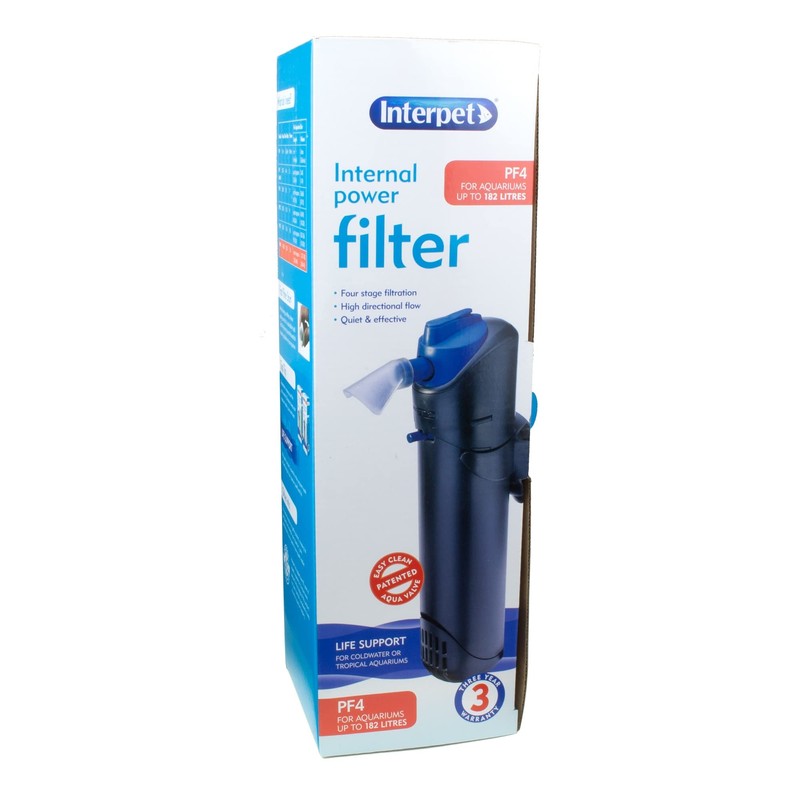Interpet Interpet Internal Aquarium Fish Tank PF4 Power Filter, Cleans